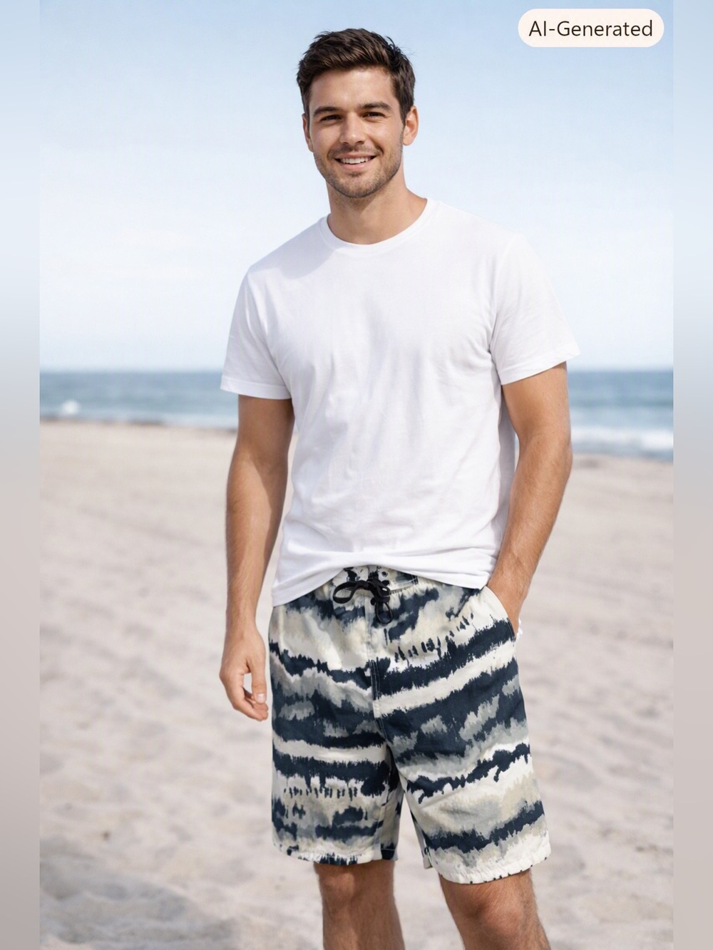 Mr. Buhu Men's Black and Gray Swim Shorts Size L